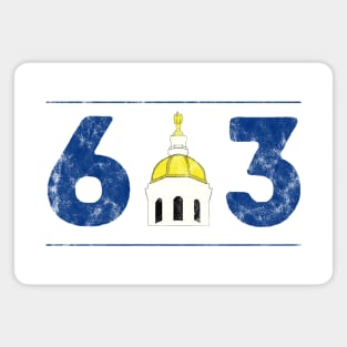 603 Area Code Capitol Region Vintage Magnet